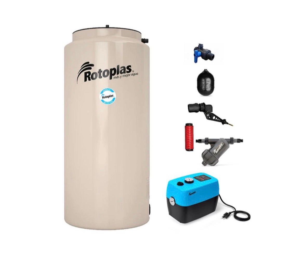 Tinaco Vertical con Bomba inteligente 1000 L